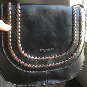 Tignanello Shoulder purse black with brown